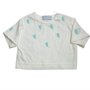 VTG Osh‎ Kosh B'gosh Kids White Shirt with Teal Heart Accents 12 Mos